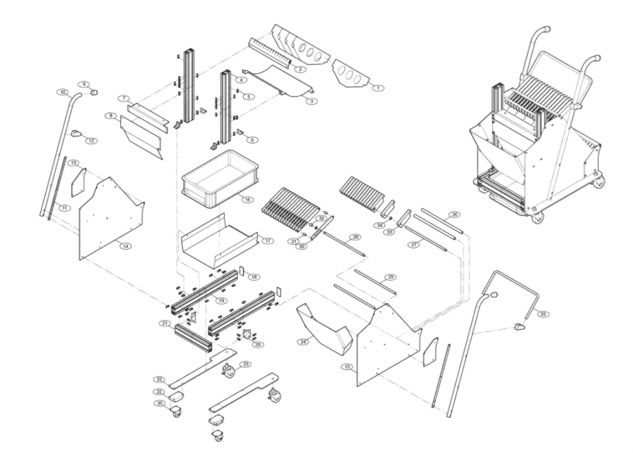 EXCEN FLEX &Pro SMT Machine Feeder Docking Cart struture.2