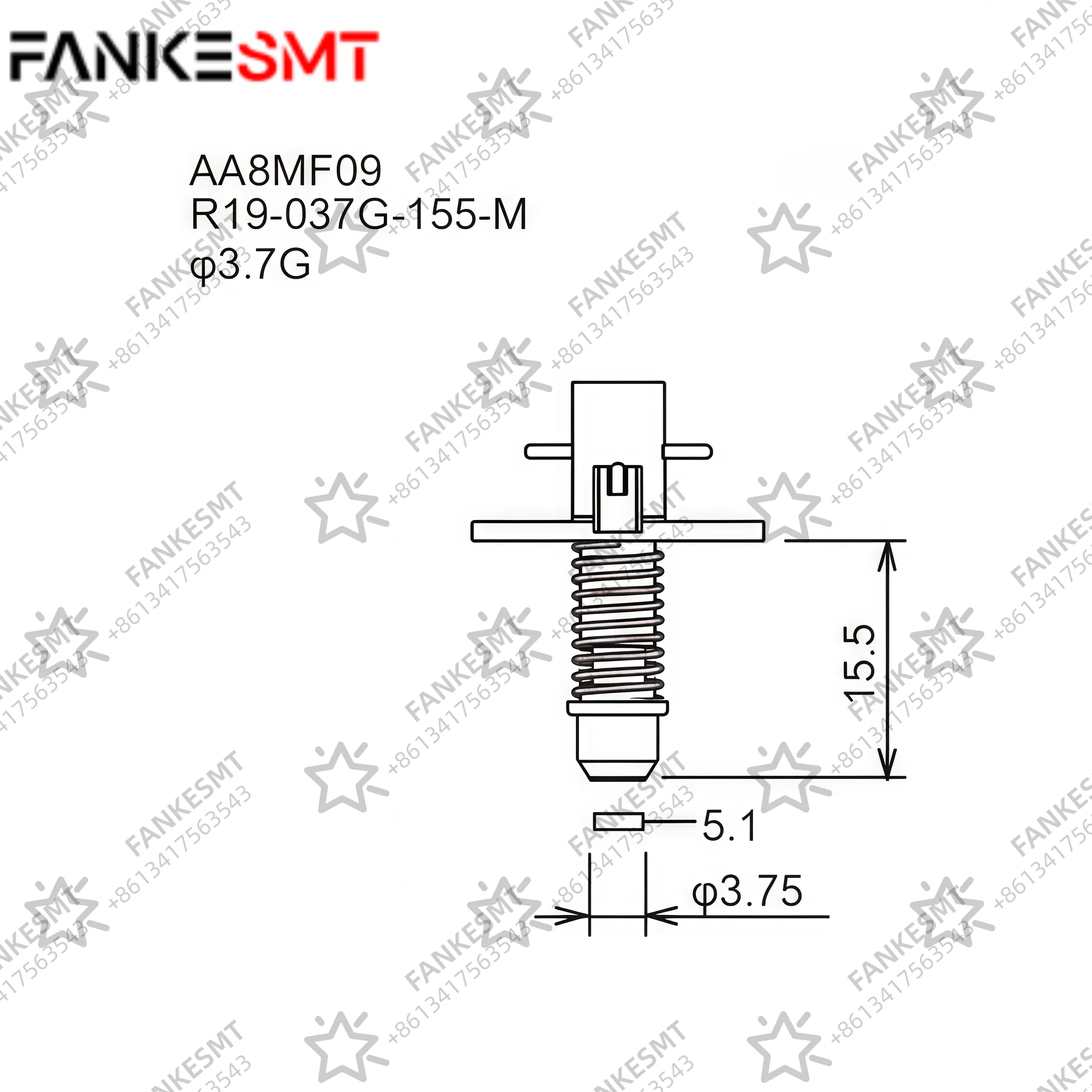 FUJI Nozzle AA8MF09 R19-037G-155-M